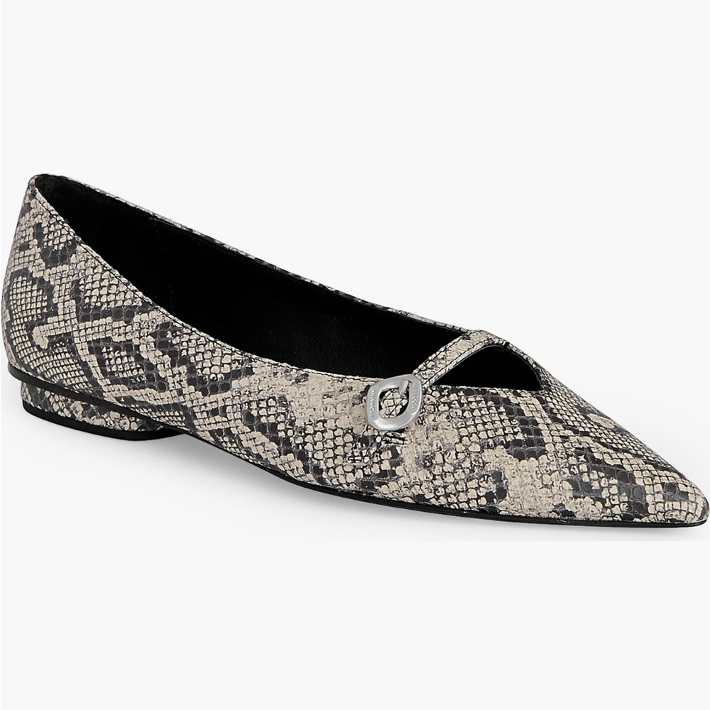 Rebecca Minkoff Black and Cream Snake Pattern Loafers